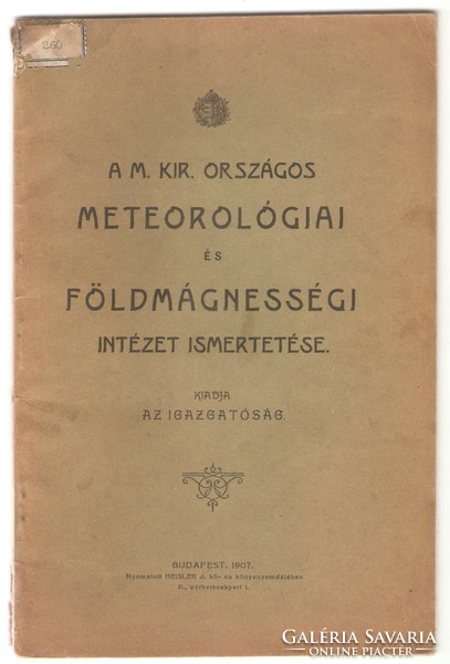 A M.Kir.Országos Meteorológiai És Földmágnesességi Intézet Ismertetése  1907