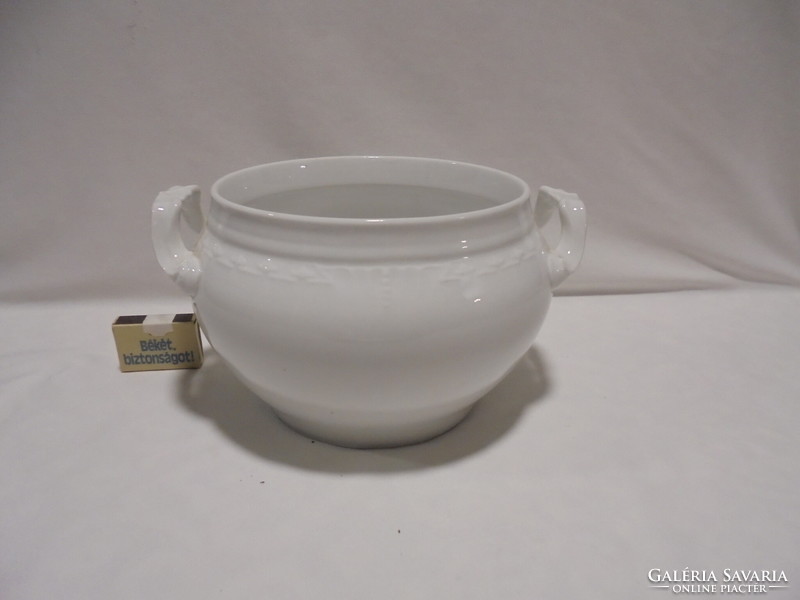 Antique, thick-walled white coma bowl, soup bowl