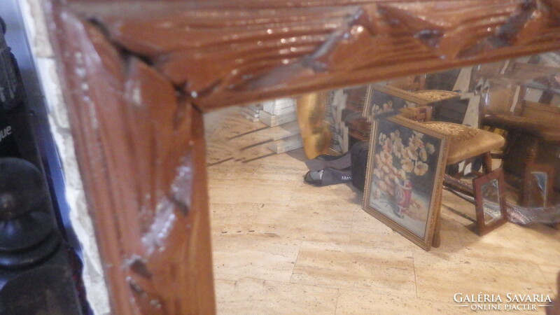 Large carved mirror wood picture frame