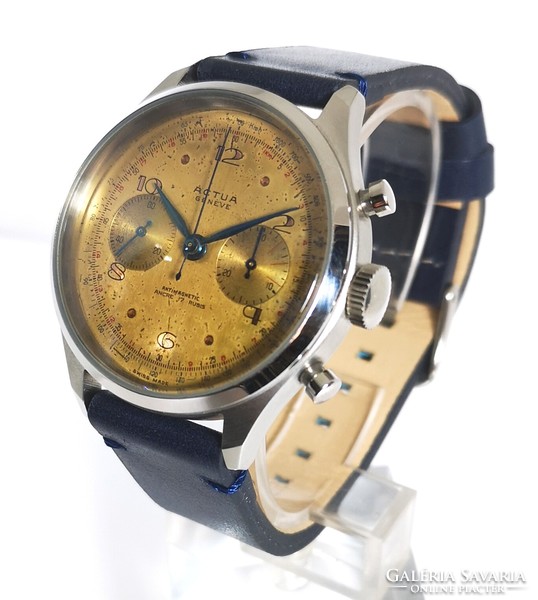 Actua Geneva vintage chronograph wristwatch, in a custom made steel case, Landeron 51 caliber