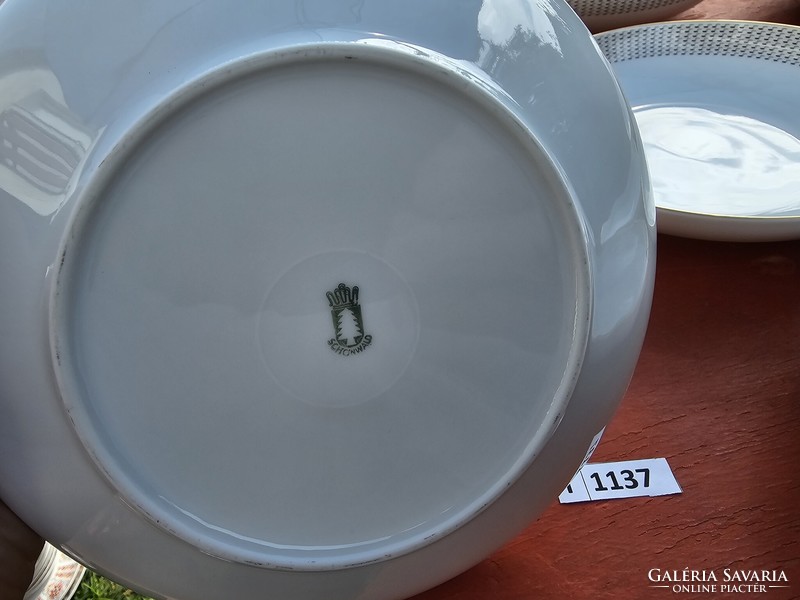 T1137 Schönwald porcelán tányérszett 6+1 20,5 és 19 cm