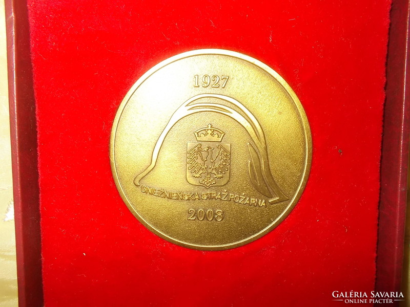 Polish firefighter plaque in box