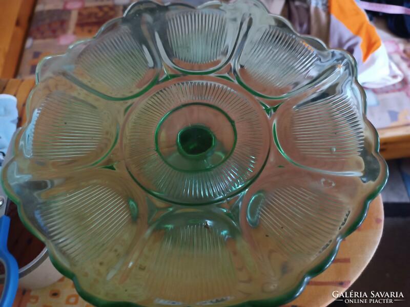 Règi green glass fruit bowl