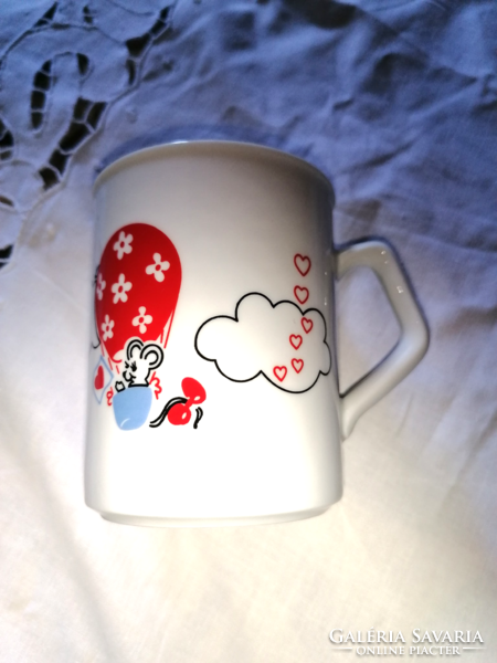 Zsolnay, rare little mice in love cup, mug 16.