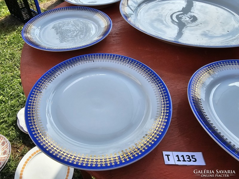 T1135 plain blue gold pattern 6+1 cake set 28.5 and 17 cm