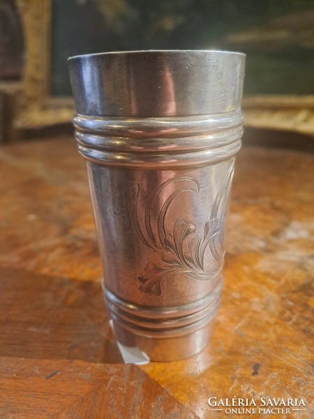 Antique Russian silver baptismal cup can be engraved