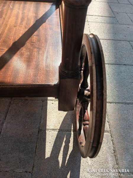 Vintage wheeled wooden cart