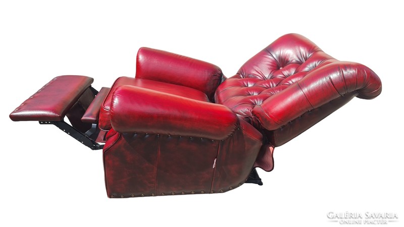 A739 original English chesterfield leather armchair with comfort function