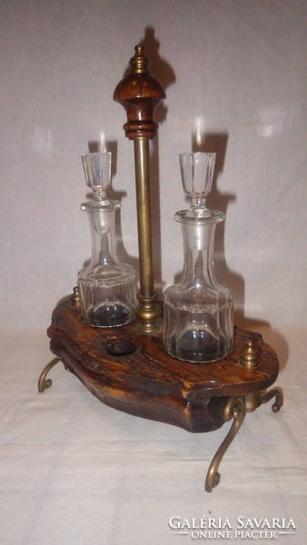 Old tabletop spice rack with specialty jars