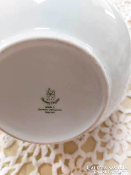 Hennenberg német porcelán, szép virágos, kávés kiöntő, kanna, tető nélkül