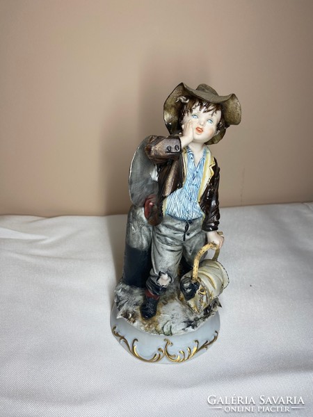 Italian porcelain capodimonte wandering boy 18cm