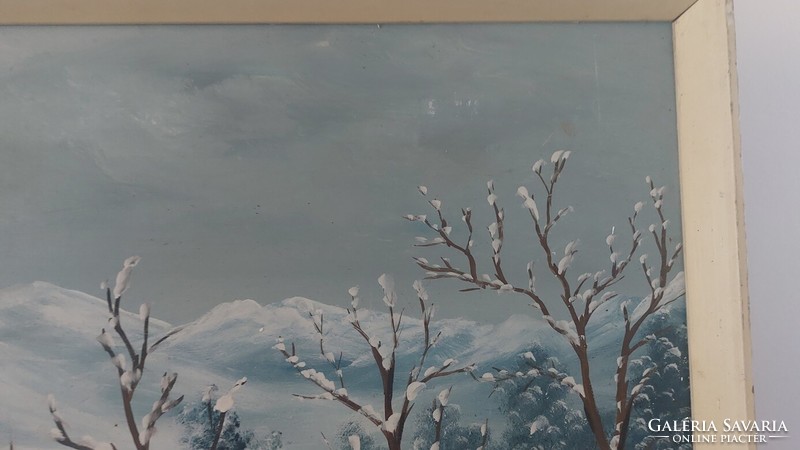 (K) winter landscape painting with Wagner signature, 61x82 cm frame
