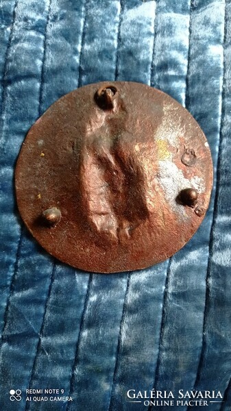 Solid copper or bronze bowl, small goose shepherd, small convex wall ornament