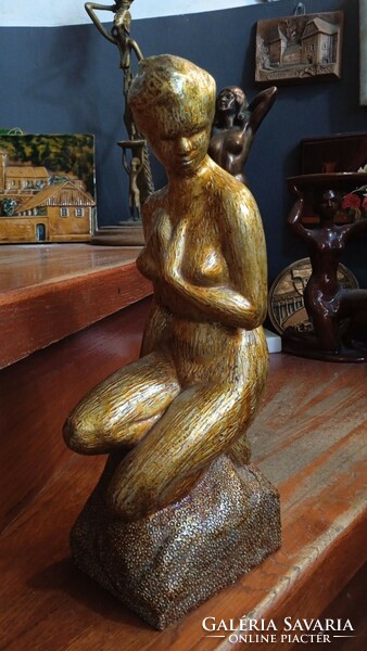 Nude sculpture made of copper alloy, art deco, height 28 cm.