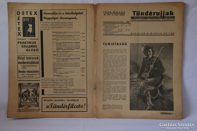 Tündérujjak Hungarian needlework newspaper 1936 May