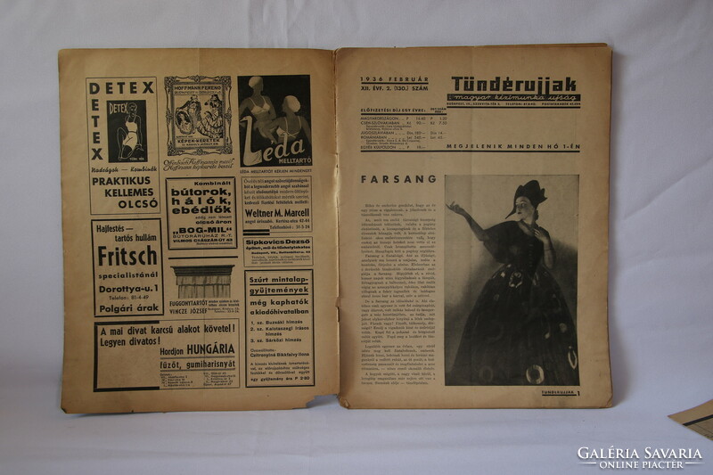 Fündérujjak Hungarian needlework newspaper 1936 February