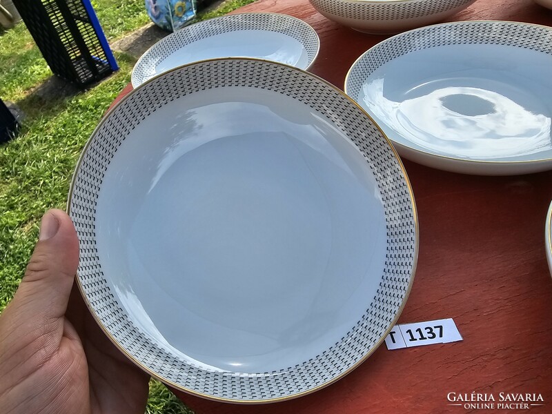 T1137 Schönwald porcelán tányérszett 6+1 20,5 és 19 cm