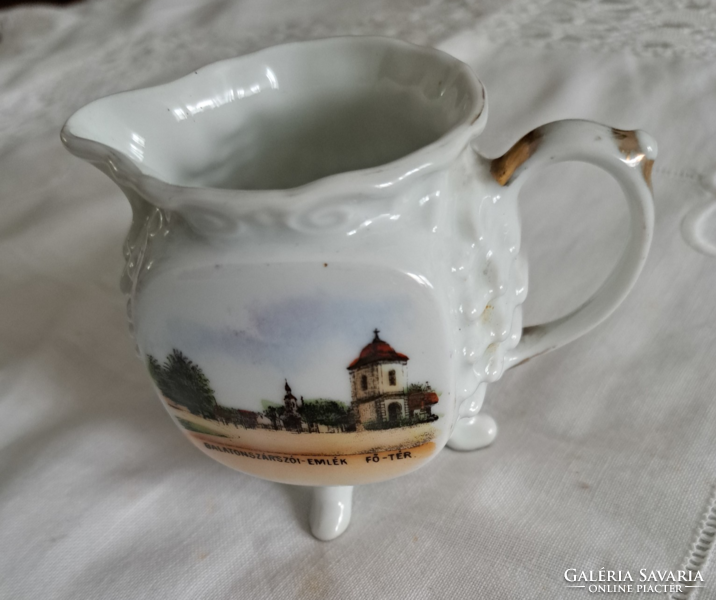 Régi nagyon szép emlék porcelán bögre, Balatonszárszói