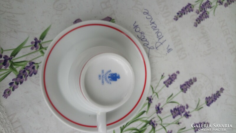 Hollóháza retro porcelain coffee cup made for the national defense association