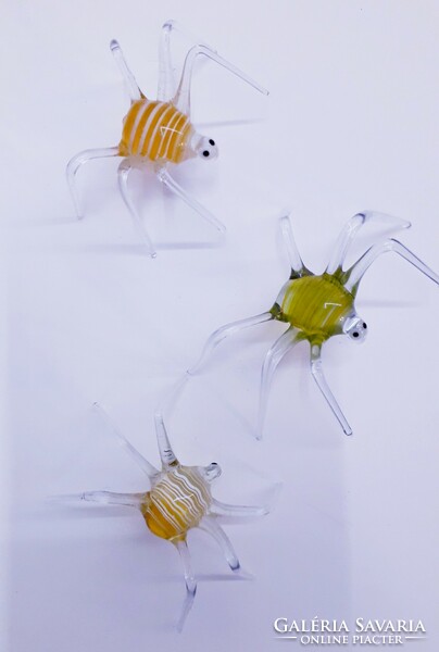 Glass spider family set of 3. Sold together. The price is HUF 9,900