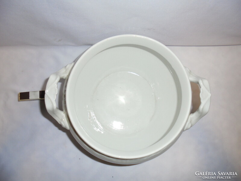 Antique, thick-walled white coma bowl, soup bowl