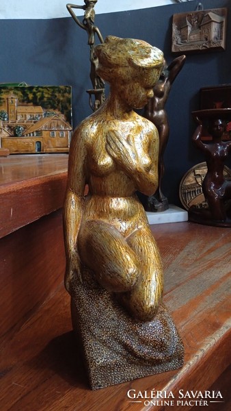 Nude sculpture made of copper alloy, art deco, height 28 cm.