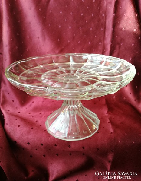 Old glass cake stand