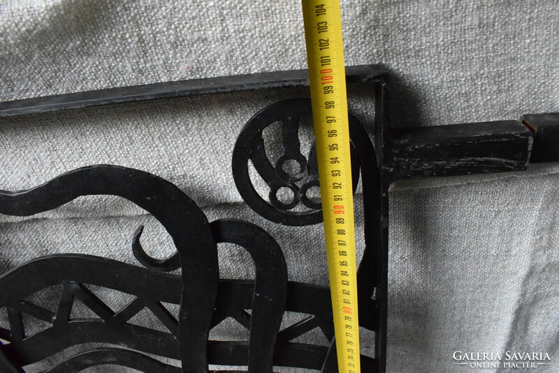 Wrought iron, fence, railing, grid element, contemporary art product 57 x 100 cm