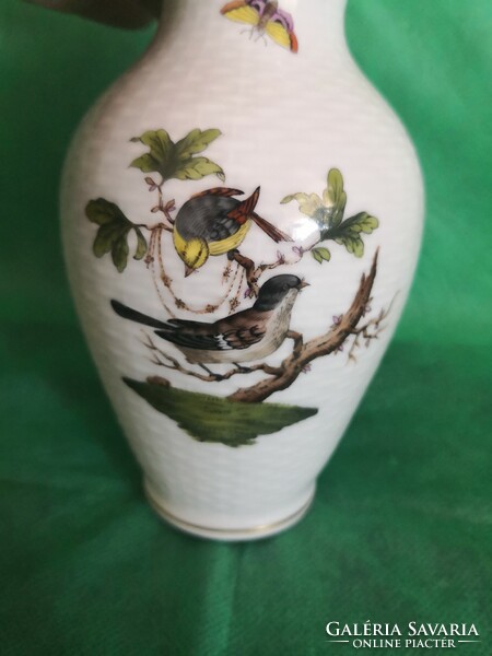 Herend rothschild porcelain vase, porcelain with a basket weave pattern