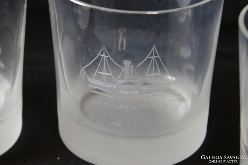 4 db MAHART hajós üvegpohár