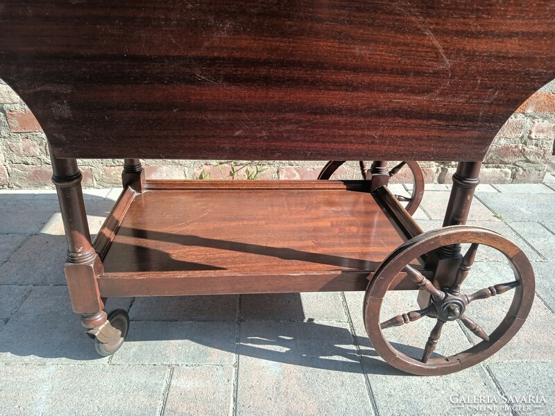 Vintage wheeled wooden cart