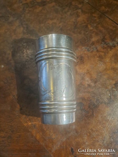 Antique Russian silver baptismal cup can be engraved