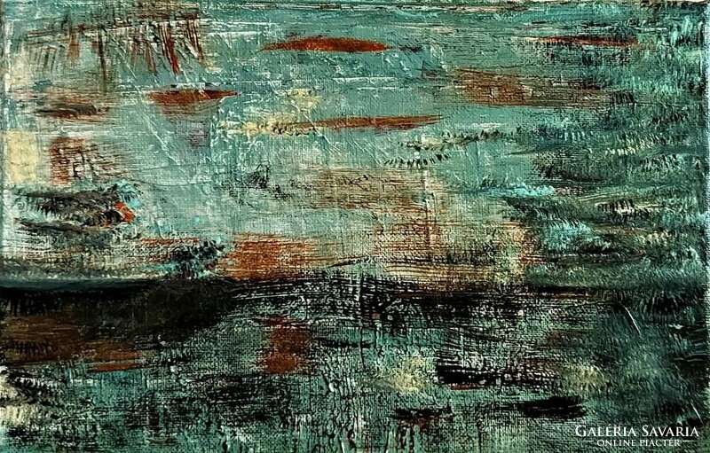 "Waterside" acrylic - mixed media, 20x30 cm, canvas, signed