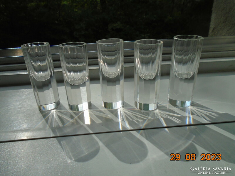 16 Solid crystal block glasses polished to a square face