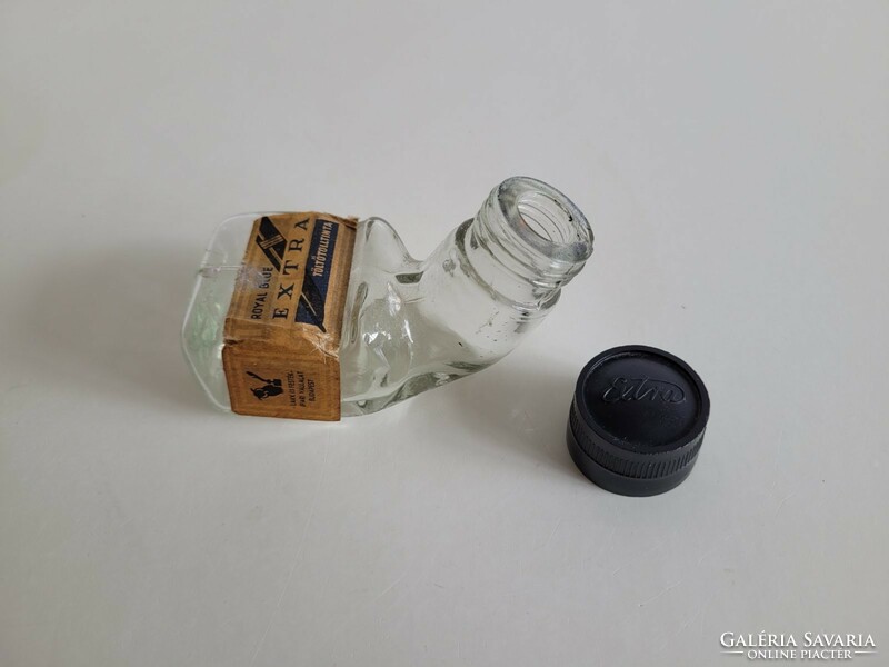 Old ink bottle with vintage label ink bottle royal blue extra fountain pen ink