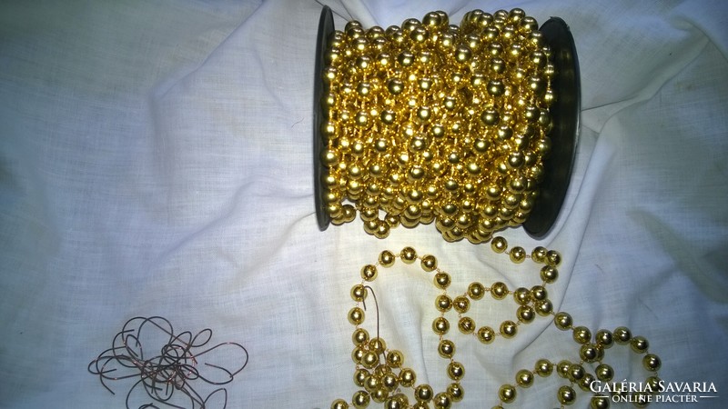 Wedding, festive decoration - gold string of pearls cc.10 M