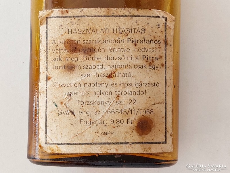 Régi PITRALON üveg 1968 címkés KHV palack piperekellék