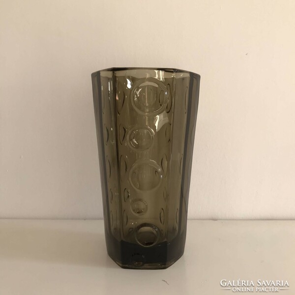 Bolgár füst színű üveg váza