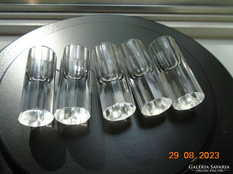 16 Solid crystal block glasses polished to a square face