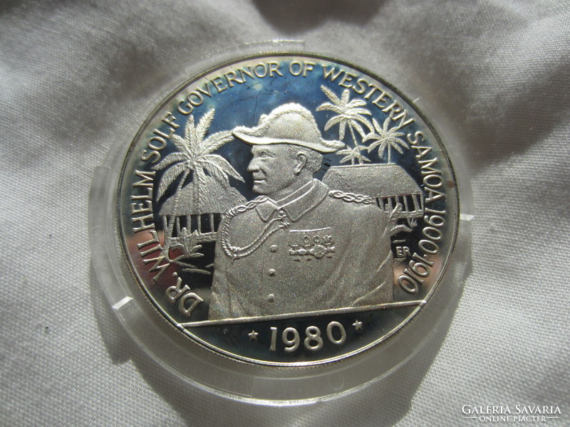 Szamoa szigetek 1980 Dr. Wilhem 10 tala 31.47 g RITKA ezüst érme