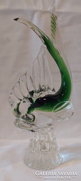 Standing larger glass fish sculpture