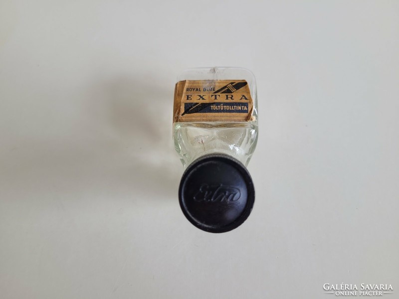 Old ink bottle with vintage label ink bottle royal blue extra fountain pen ink