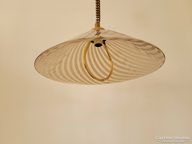 Retro old adjustable hanging large 53 cm striped ceiling lamp mid century chandelier bm linea 65