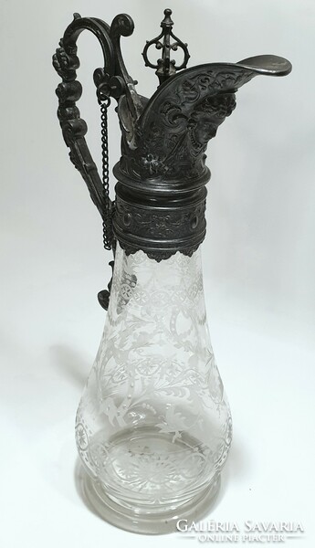 Beautifully crafted art nouveau/historical decanter, pourer, decanter, 19th century