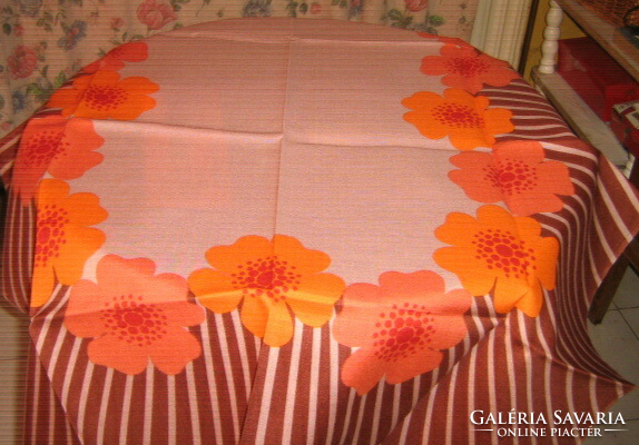 Beautiful vintage floral unopened tablecloth with beautiful colors