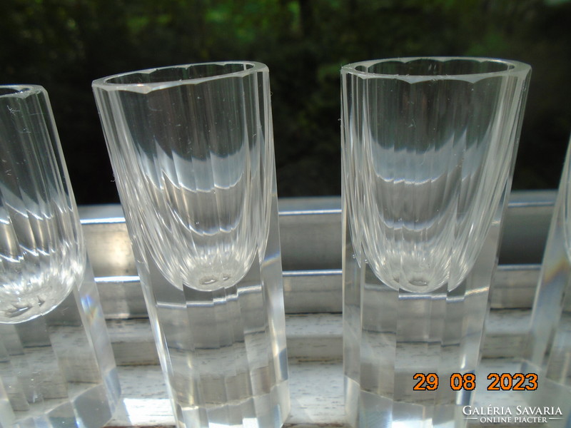 16 Solid crystal block glasses polished to a square face