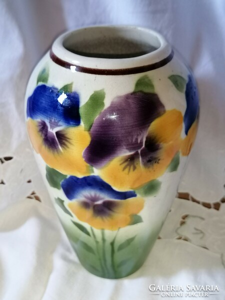 Közel száz éves Hollóházi riolit váza 1927! Gyönyörű állapotú.