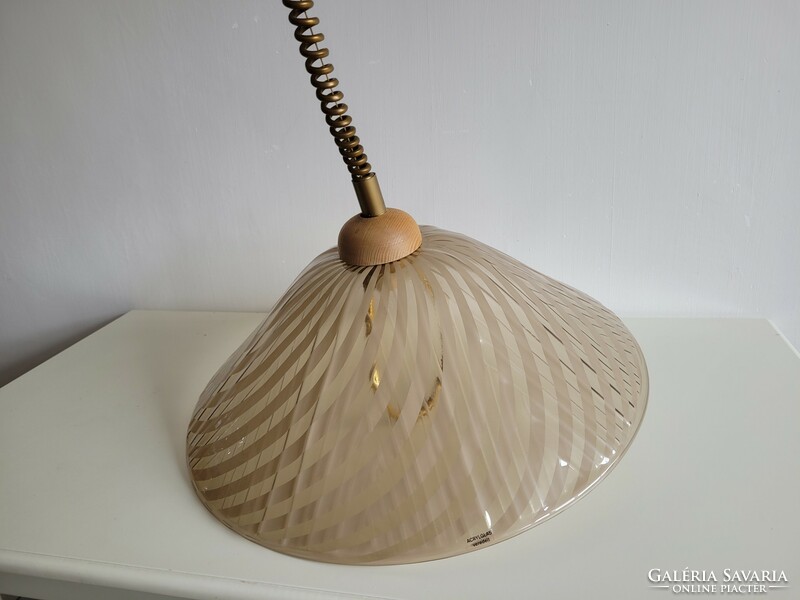 Retro old adjustable hanging large 53 cm striped ceiling lamp mid century chandelier bm linea 65