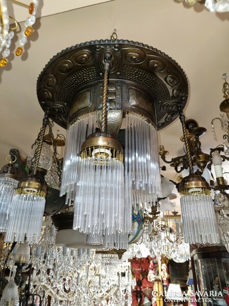 Old restored glass chandelier