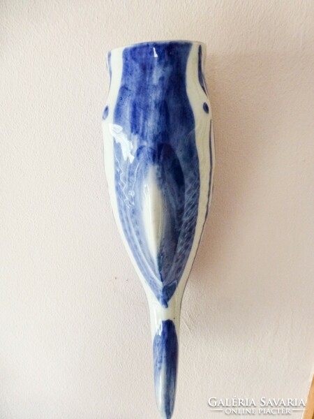 Orosz Ghzel hal alakú fali váza. Gyönyörű,ritka darab!